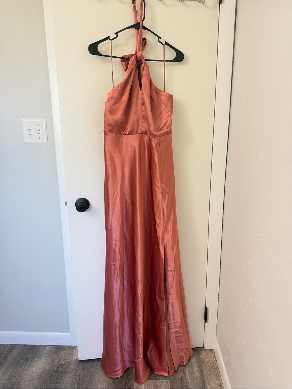 Birds Grey Monica Satin Dress in Terracotta, size XL NEW w/ tags - Picture 3 of 10